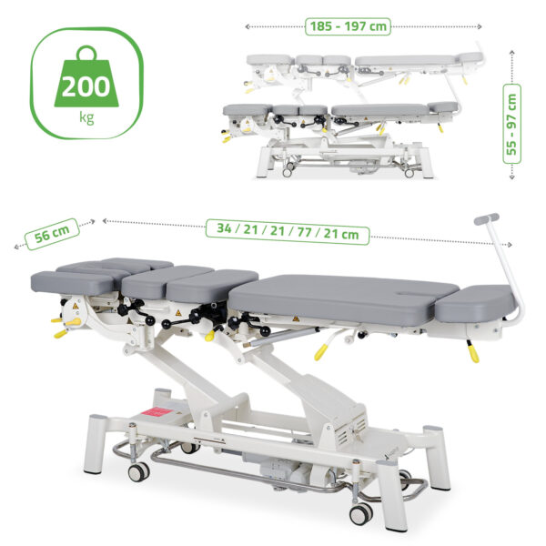 Upright Chiro Z7 elektrische behandeltafel 7-delig grijs Habys