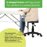 Vera inklapbare massagetafel 60 cm Comfy Base wit Habys