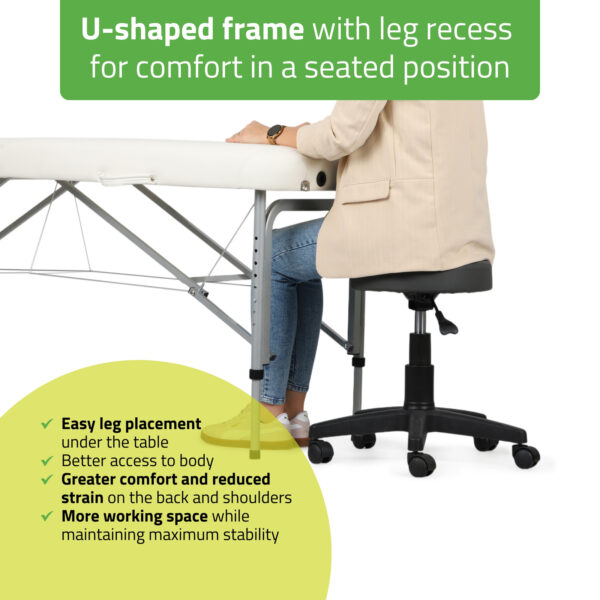 Vera inklapbare massagetafel 60 cm Comfy Base wit Habys