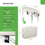 Vera inklapbare massagetafel 60 cm Comfy Base wit Habys