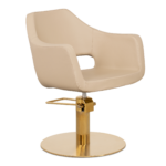 WHIM RG kappersstoel gouden onderstel beige MUDI