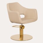 WHIM RG kappersstoel gouden onderstel beige MUDI