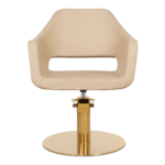 WHIM RG kappersstoel gouden onderstel beige MUDI