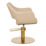 WHIM RG kappersstoel gouden onderstel beige MUDI