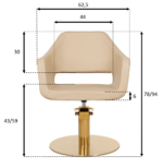 WHIM RG kappersstoel gouden onderstel beige MUDI