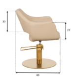 WHIM RG kappersstoel gouden onderstel beige MUDI