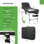 Adele inklapbare massagetafel 60 cm zwart Habys