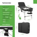Adele inklapbare massagetafel 70 cm zwart Habys