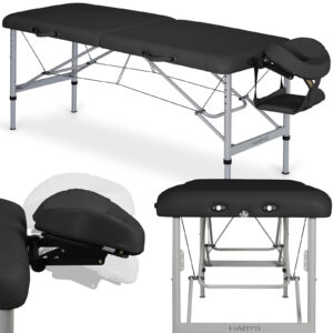 Aero inklapbare massagetafel 60 cm aluminium zwart Habys