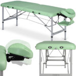 Aero inklapbare massagetafel 70 cm aluminium frame groen Habys