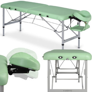 Aero inklapbare massagetafel 70 cm aluminium frame groen Habys