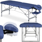 Aero inklapbare massagetafel 70 cm aluminium marineblauw Habys