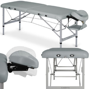 Aero inklapbare massagetafel 70 cm lichtgewicht grijs Habys