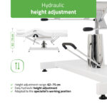 Alora behandelstoel hydraulisch driedelig wit Habys