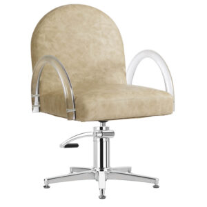 Archie kappersstoel acrylen armleuningen beige Comfortel