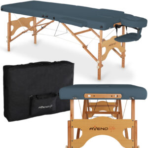 Aura inklapbare massagetafel beukenhouten blauw Habys