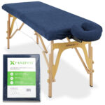 Badstofset 60x165 cm met hoofdsteunhoes marineblauw Habys