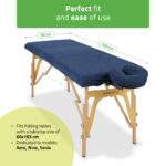 Badstofset 60x165 cm met hoofdsteunhoes marineblauw Habys