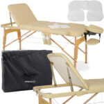 Bianca inklapbare massagetafel 70 cm driedelig beige Habys