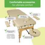 Bianca inklapbare massagetafel 70 cm driedelig beige Habys