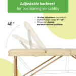 Bianca inklapbare massagetafel 70 cm driedelig beige Habys