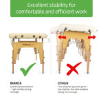 Bianca inklapbare massagetafel 70 cm driedelig beige Habys