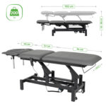 Fortis 5 ERGO elektrische behandeltafel wielen grijs Habys