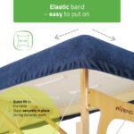 Hoeslaken 60x165 cm elastische rand donkerblauw Habys