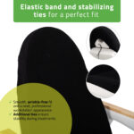 Hoeslaken met bandjes zwart Habys