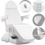Leo PRO 4 beautystoel elegant elektrisch verstelbaar wit Habys
