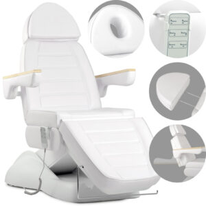 Leo PRO 4 beautystoel elegant elektrisch verstelbaar wit Habys