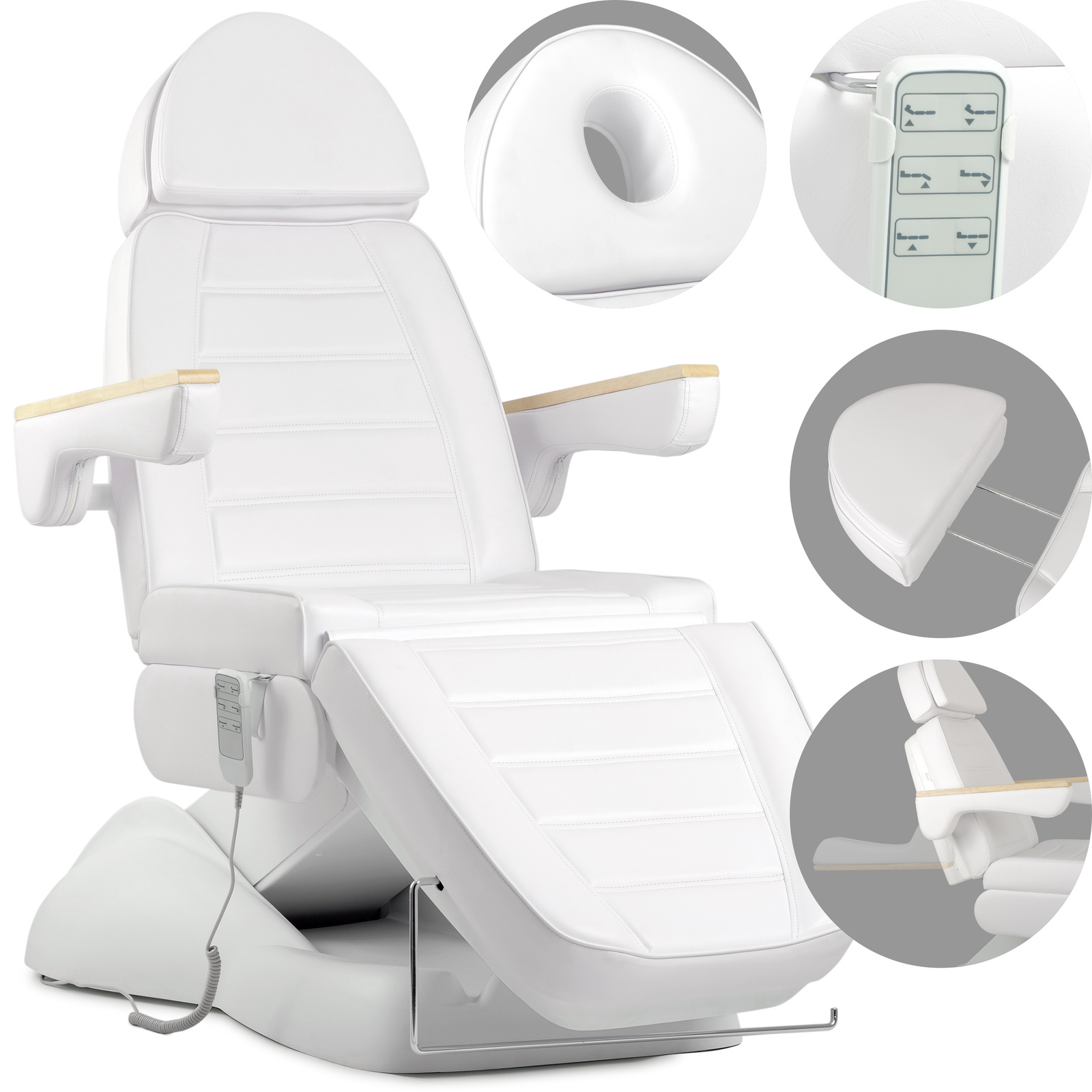 Leo PRO 4 beautystoel elegant elektrisch verstelbaar wit Habys Leo PRO 4 beautystoel elegant elektrisch verstelbaar wit Habys