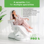 Leo PRO 4 beautystoel elegant elektrisch verstelbaar wit Habys