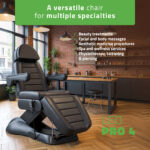 Leo PRO 4 beautystoel elektrisch zwart Habys