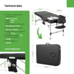 Nadia inklapbare massagetafel 70 cm zwart Habys
