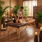 Niro inklapbare massagetafel 80 cm bruin Habys