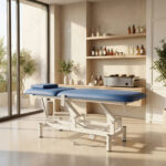 Optima therapietafel elektrisch blauw Habys