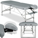 Panda inklapbare massagetafel aluminium 70 cm grijs Habys