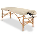 Panda inklapbare massagetafel gezichtsuitsparing beige Habys