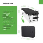 Rico inklapbare massagetafel 70 cm vaste werkhoogte zwart Habys