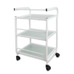 TOPAZ trolley 3 glazen planken wit DD Wellness