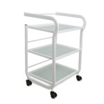 TOPAZ trolley 3 glazen planken wit DD Wellness