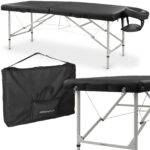 Verona inklapbare massagetafel aluminium zwart Habys