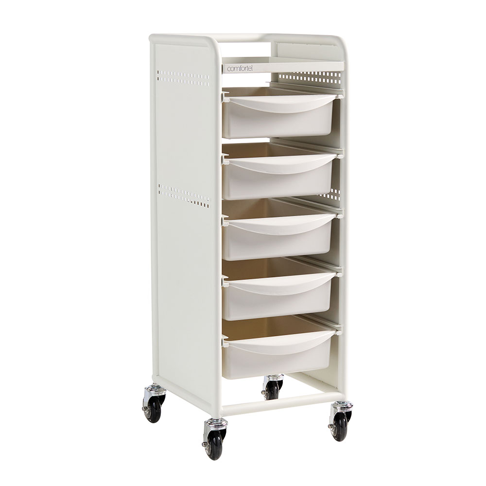 Workshop Deluxe kapperstrolley 5 lades wit Comfortel Workshop Deluxe kapperstrolley 5 lades wit Comfortel