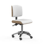 ZOI kruk ergonomische rugleuning wit Silverfox